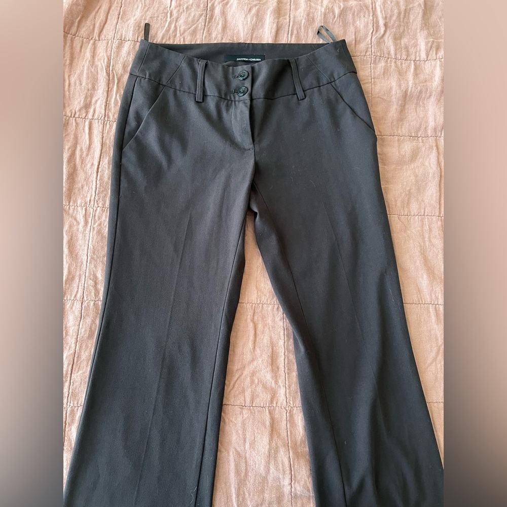 Amanda and Chelsea Y2K Brown Flare Dress Pants Size 0 EUC